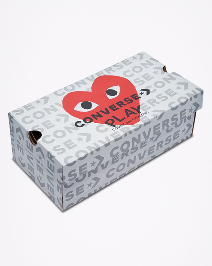Men's Converse x Comme des Garçons PLAY Chuck 70 High Top Shoes Grey / Black | AU C1598R